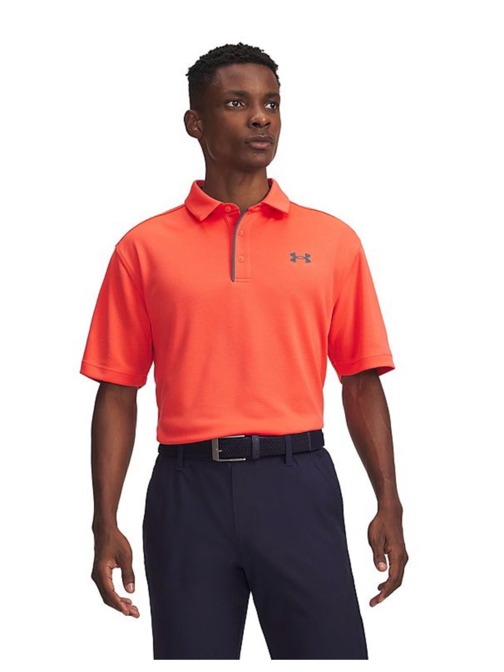 NWT Under Armour UA Tech Polo Men’s Medium Venom orange Golf Shirt